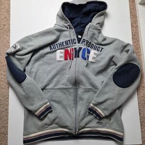 Vintage ENYCE Y2K Full Zip Men's Gray Hoodie Size 3XL